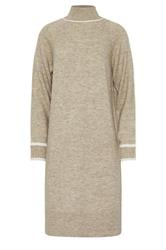 LTS Tall Beige Brown Contrast Trim Jumper Dress | Long Tall Sally 1