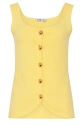 LTS Tall Women's Lemon Yellow Button Knitted Vest Top | Long Tall Sally 6
