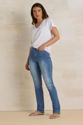 LTS PREMIUM Tall Womens Mid Blue IVY Stretch Straight Leg Jeans | Long Tall Sally 2