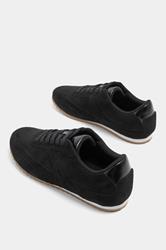 Black Slim Sole Trainers In Wide E Fit | Yours Clothing 4