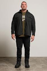 BadRhino Big & Tall Black Cotton Zip Through Jacket | BadRhino 3