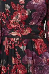 LTS Tall Black Rose Jacquard Metallic Maxi Dress | Long Tall Sally 4