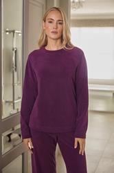 LTS Tall Women's Burgundy Red Fleece Lounge Top | Long Tall Sally 1