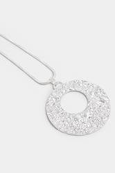 Silver Tone Adjustable Chain Disc Necklace | Yours Clothing 3