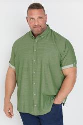 BadRhino Big & Tall Khaki Green Slub Shirt | BadRhino 2