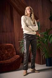 LTS PREMIUM Tall Chocolate Brown Leather Trousers | Long Tall Sally 1