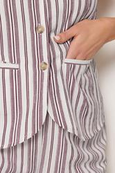 LTS Tall Women's Red Stripe Button Waistcoat | Long Tall Sally 5