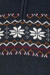 D555 Big & Tall Navy Blue Fairisle Quarter Zip Knitted Jumper | BadRhino 5