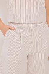 LTS Tall Women's Set Camel Brown Stripe Cotton Vest Top & Trousers | Long Tall Sally  7