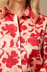 LTS Tall Women's Set Pink Floral Satin Button Shirt & Wide Leg Trousers | Long Tall Sally 4