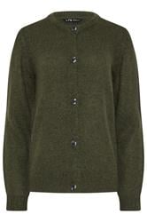 LTS Tall Khaki Green Knitted Button Cardigan | Long Tall Sally 5