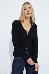 LTS Tall Women's Black Button Cardigan | Long Tall Sally 1