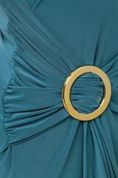 LTS Tall Teal Green Jersey Drape Long Sleeve Buckle Dress | Long Tall Sally 4