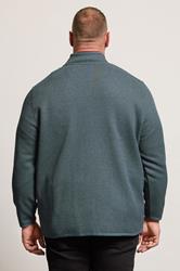 BadRhino Big & Tall Stormy Blue Full Zip Textured Fleece Jacket | BadRhino 3