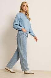 LTS Tall Light Blue Knit Balloon Sleeve Jumper | Long Tall Sally 2