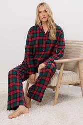 LTS Tall Red & Green Cotton Check Pyjama Set | Long Tall Sally 1