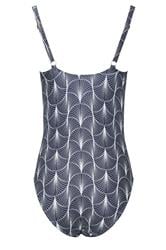 LTS Tall Women's Blue Fan Print Swimsuit | Long Tall Sally 3