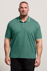 LYLE & SCOTT Big & Tall Everglade Green Tipped Polo Shirt | BadRhino 3