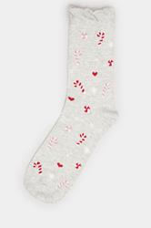 4 PACK Blue & Red Gingerbread Christmas Socks | Yours Clothing 6