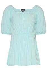 LTS Tall Women's Light Blue Square Neck Cotton Blouse | Long Tall Sally 5