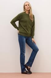 LTS PREMIUM Tall Olive Green Knitted Jumper 2