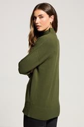 LTS Tall Khaki Green Turtle Neck Jumper | Long Tall Sally 3