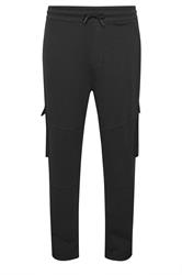 STUDIO A Big & Tall Black Cargo Joggers | BadRhino 1