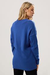 LTS Tall Cobalt Blue Knitted V-Neck Jumper | Long Tall Sally 3
