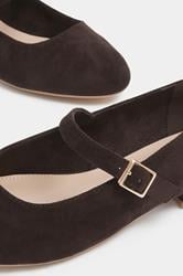 LTS Chocolate Brown Mary Jane Low Heel In Standard Fit | Long Tall Sally 6