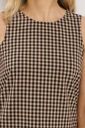 LTS Tall Women's Brown Gingham Print Vest Top | Long Tall Sally 4