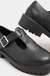 Black Chunky T Bar Mary Jane Shoes In Extra Wide EEE Fit | Yours Clothing 5