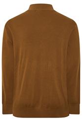 BadRhino Big & Tall Brown Milano Quarter Zip Jumper | BadRhino 2