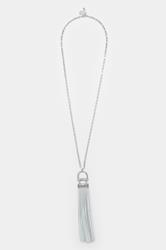 Silver Tone Statement Tassel Longline Necklace | Yours Clothing 2