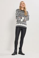 LTS Tall Black & White Fairisle Jumper | Long Tall Sally 2