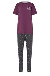 LTS Tall Woman's Burgundy Red 'Sunday Club' Slogan Pyjama Set | Long Tall Sally 6
