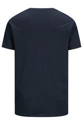 JACK & JONES Big & Tall Navy Blue Jenoa Crew T-Shirt | BadRhino 4