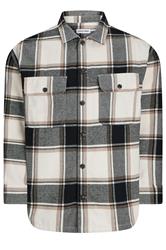 JACK & JONES Big & Tall Crockery White Check Overshirt | BadRhino 3