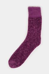 2 PACK Green & Purple Chenille Ankle Bed Socks | Yours Clothing 7