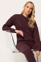 LTS Tall Women's Dark Cherry Red Crew Neck Sweatshirt | Long Tall Sally 3