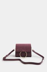 Burgundy Red Ring Detail Cross Body Bag | Yours Clothing 3