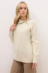 LTS PREMIUM Tall Ivory White Funnel Neck Zip Jumper | Long Tall Sally 2