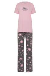 LTS Tall Women's Pink 'Weekend Dreaming' Slogan Pyjama Set | Long Tall Sally 6