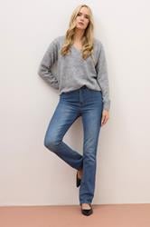 LTS PREMIUM Tall Womens Mid Blue IVY Stretch Straight Leg Jeans | Long Tall Sally 1