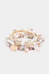 Gold Tone 7 PACK Diamante Bead Bracelet Set | Yours Clothing 3