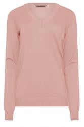 LTS Tall Light Pink Knit V-Neck Jumper