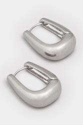 Silver Tone Square Hoop Earrings | Yours Clothing 3
