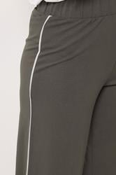 LTS Tall Women's Charcoal Grey Side Stripe Cotton Wide Leg Leggings | Long Tall Sally 5
