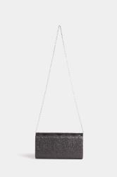 Black Sequin Chevron Clutch Bag | Yours Clothing 5