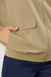 LTS Tall Stone Brown Pocket Bomber Jacket | Long Tall Sally 5