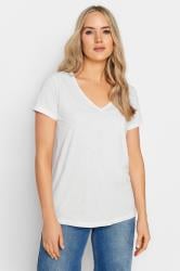 LTS Tall Womens 2 PACK White & Berry Red V-Neck T-Shirts | Long Tall Sally 2
